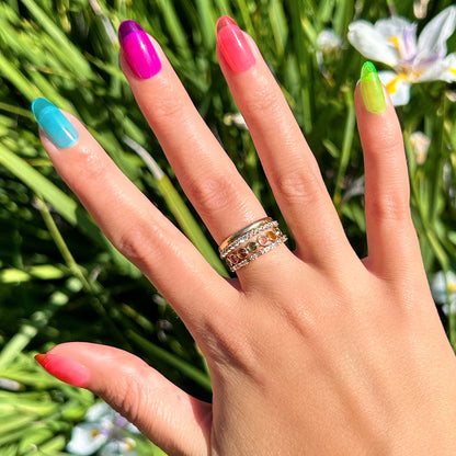 Neon Rainbow Jelly - Press-On | Medium | Oval vibrant medium oval false nails in bright neon jelly colors for at-home manicure