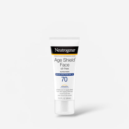 Neutrogena Age Shield Face Oil-Free Sunscreen SPF70 88ml واقي الشمس للوجه من نيتروجينا إيج شيلد الخالي من الزيوت بعامل حماية 70 - Princess Cosmetics Qatar