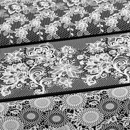 NFS-002 Black & White Lace - Transfer Foil Set   Naio Nails