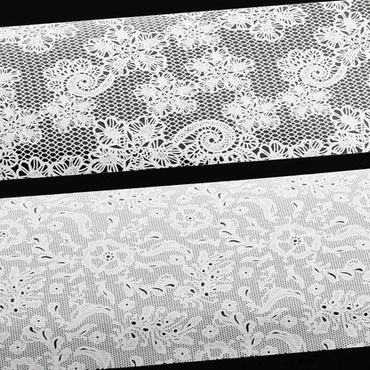 NFS-002 Black & White Lace - Transfer Foil Set   Naio Nails