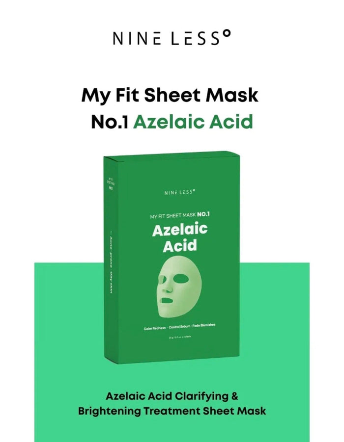 Nineless My Fit Sheet Mask - Azelaic Acid (1 Sheet) قناع الوجه ناينليس ماي فيت - حمض الأزيليك - Princess Cosmetics Qatar