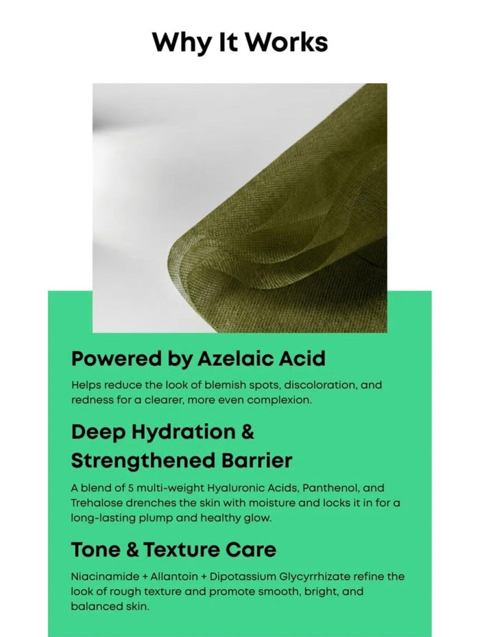 Nineless My Fit Sheet Mask - Azelaic Acid (1 Sheet) قناع الوجه ناينليس ماي فيت - حمض الأزيليك - Princess Cosmetics Qatar
