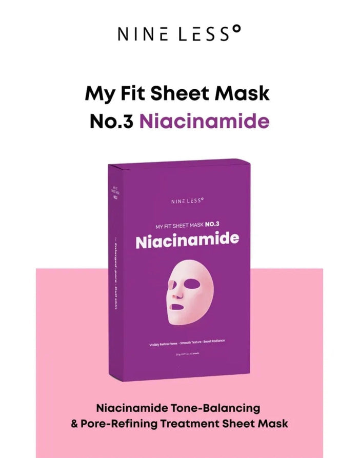 Nineless My Fit Sheet Mask - Niacinamide (1 Sheet) قناع الوجه ناينليس ماي فيت - نياسيناميد - Princess Cosmetics Qatar