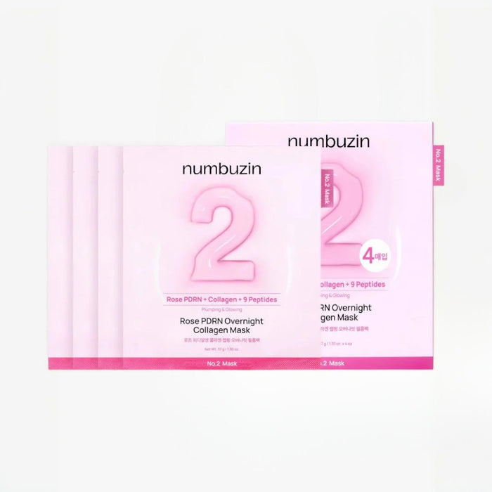 numbuzin No.2 Rose PDRN Overnight Collagen Mask 4pcs | VGLE Beauty Canada