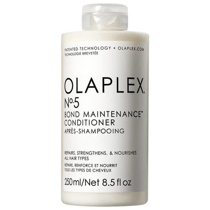 Olaplex No. 5 Bond Maintenance Hair Conditioner 250ml, creamy formula for strengthening and repairing damaged hair.