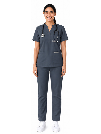 ONYX 4 POCKET MANDARIN WOMEN (GREY) SCRUB