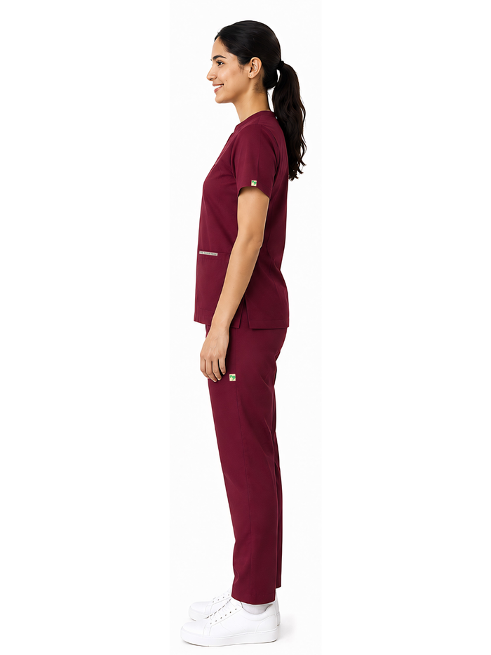 ONYX 4 POCKET MANDARIN WOMEN (MAROON) SCRUB