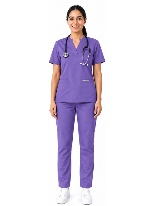 ONYX 4 POCKET MANDARIN WOMEN (PURPLE) SCRUB