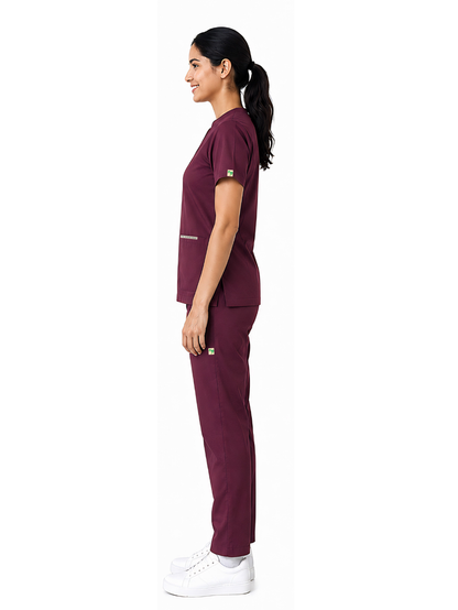 ONYX 4 POCKET MANDARIN WOMEN (WINE) SCRUB