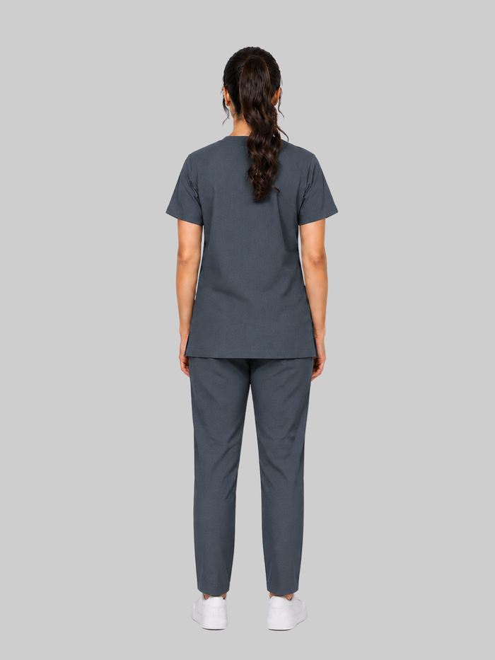 ONYX 4 POCKET V NECK WOMEN (GREY) SCRUB