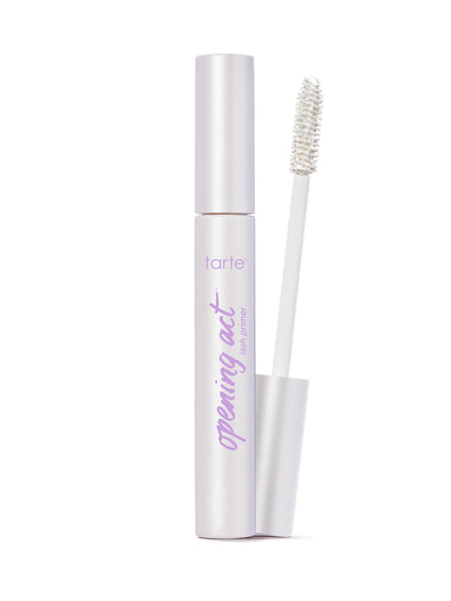 Mascara with white casing and brush on a white background
