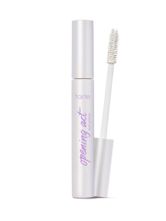 Mascara with white casing and brush on a white background