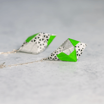 Origami Diamond Paper Earrings - Triangle Fade - LeeMo Designs