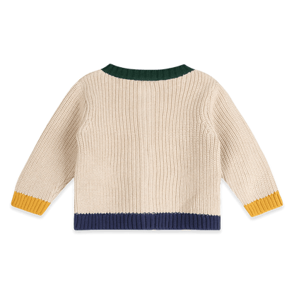 Organic Cotton Otis Chunky Knit Baby Cardigan, Back