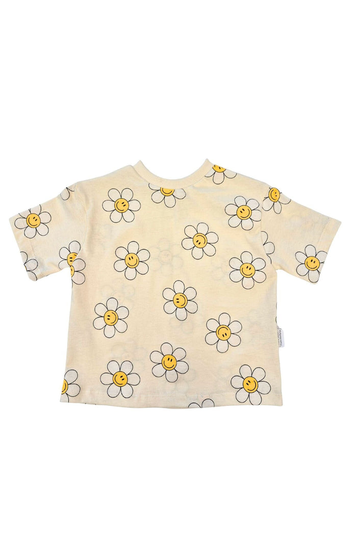 Oversized Cotton T-Shirt | Flowers & Smiley Faces Kid's Stuff [Trucs d'enfants]