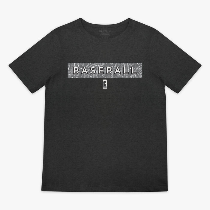 Gray Paisley youth graphic tee — front view