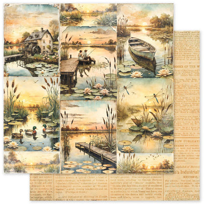 Paper Rose 12X12 Patterned Paper - Single Sheets - Lakeside Memories - Select From Drop Down
