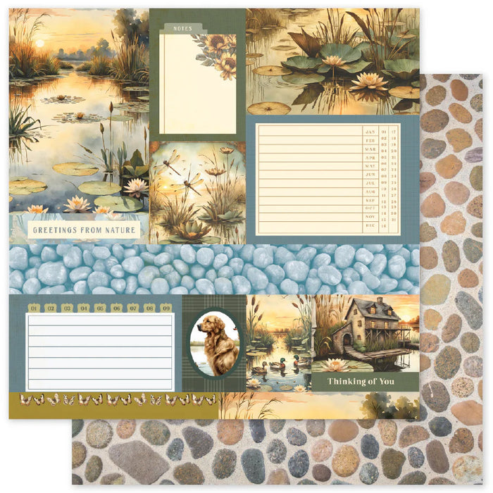 Paper Rose 12X12 Patterned Paper - Single Sheets - Lakeside Memories - Select From Drop Down