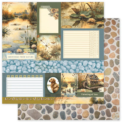 Paper Rose 12X12 Patterned Paper - Single Sheets - Lakeside Memories - Select From Drop Down