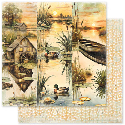 Paper Rose 12X12 Patterned Paper - Single Sheets - Lakeside Memories - Select From Drop Down