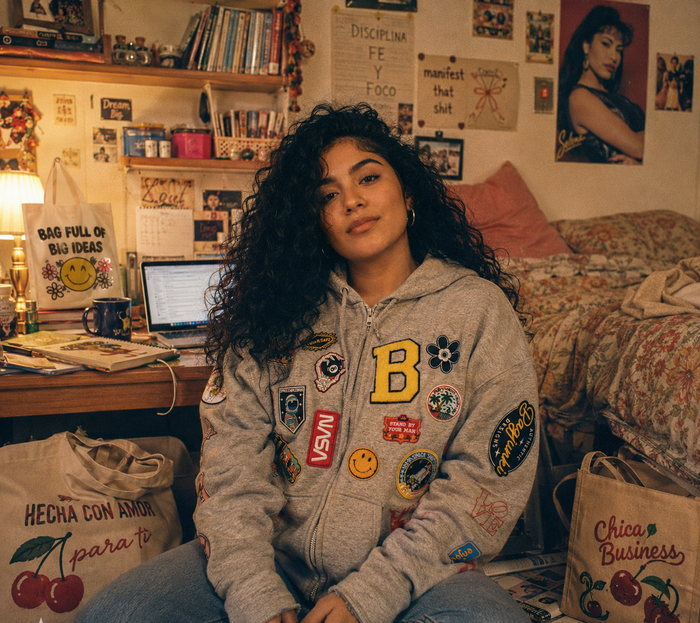 Patched Zip up Sweatshirt