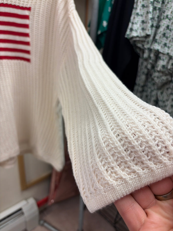 Simply Southern Patriotic Glory mesh pullover top featuring patriotic design and lightweight fabric for casual wear.
