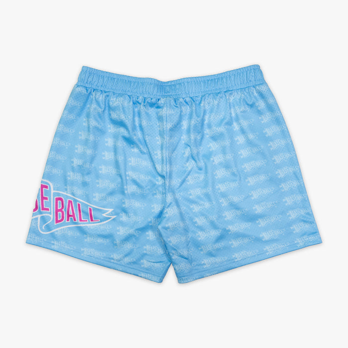 Blue Pennant Cotton Candy Blue shorts — back view