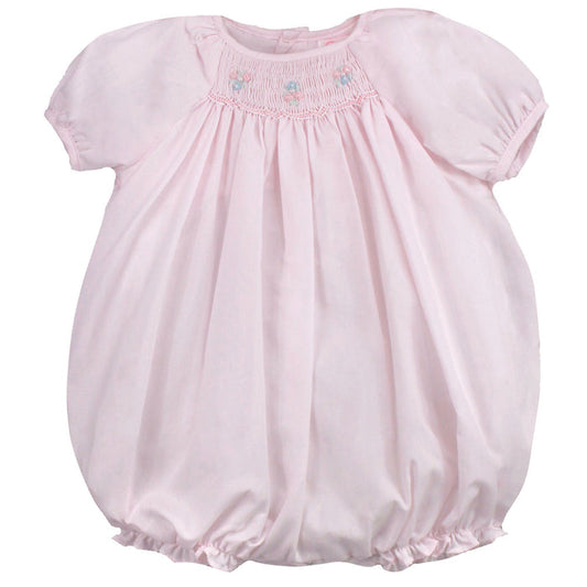 Petit Ami Center Smocked Pink Bubble
