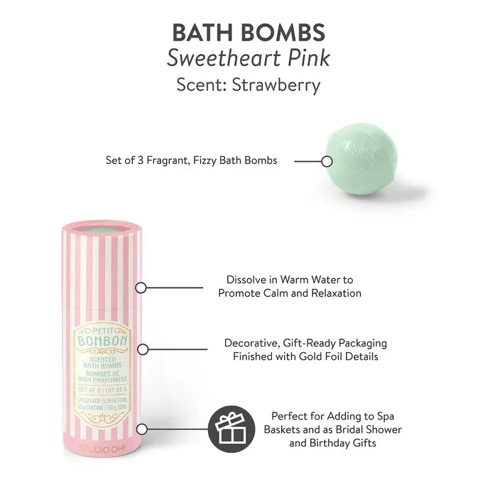 Petite Bonbon Sweetheart Pink Bath Bombs