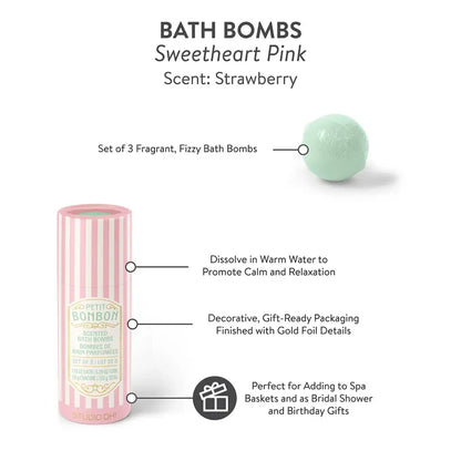 Petite Bonbon Sweetheart Pink Bath Bombs