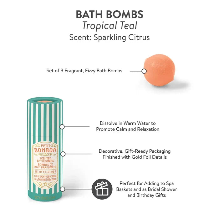 Petite Bonbon Tropical Teal Bath Bombs