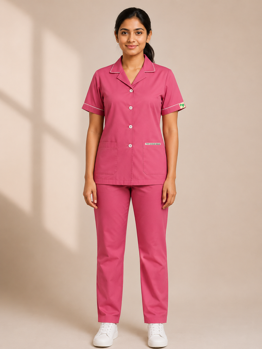 PINK HALF SLEEVE NURSE UNIFORM