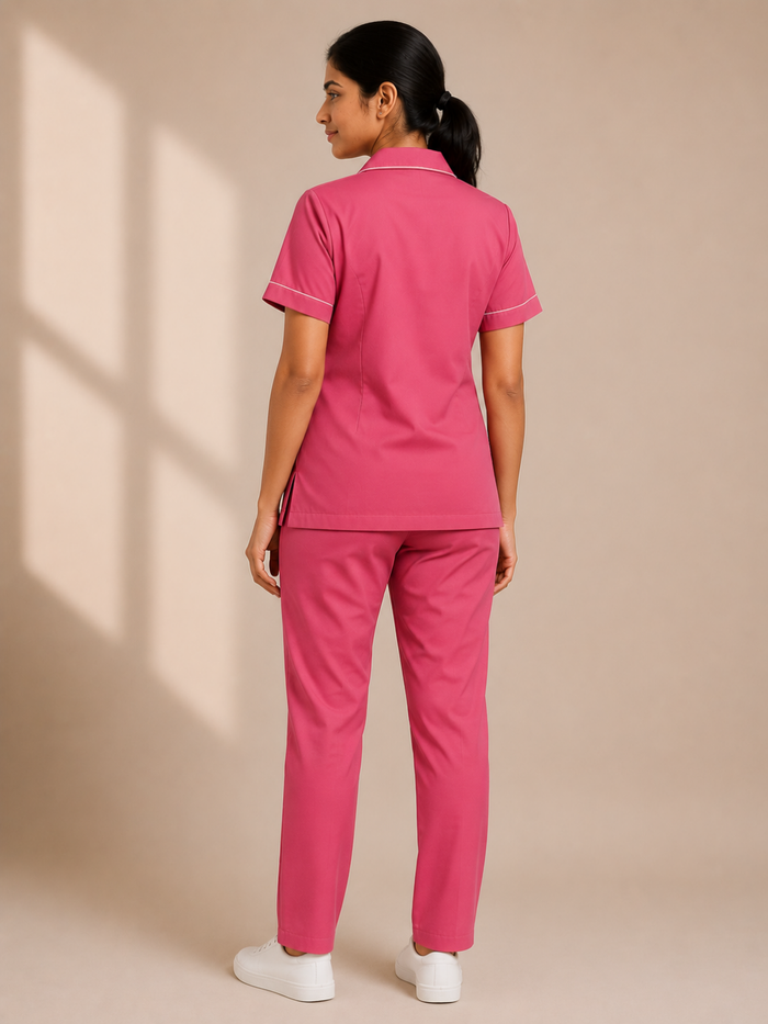 PINK HALF SLEEVE NURSE UNIFORM