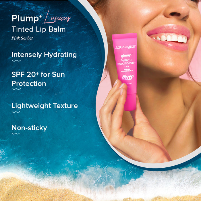Pink Sorbet Plump+ Luscious Tinted Lip Balm - 10g (Pack of 2)