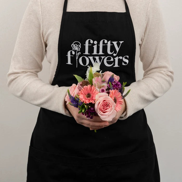Pink Valentines Day Flower Centerpieces Apron - Image
