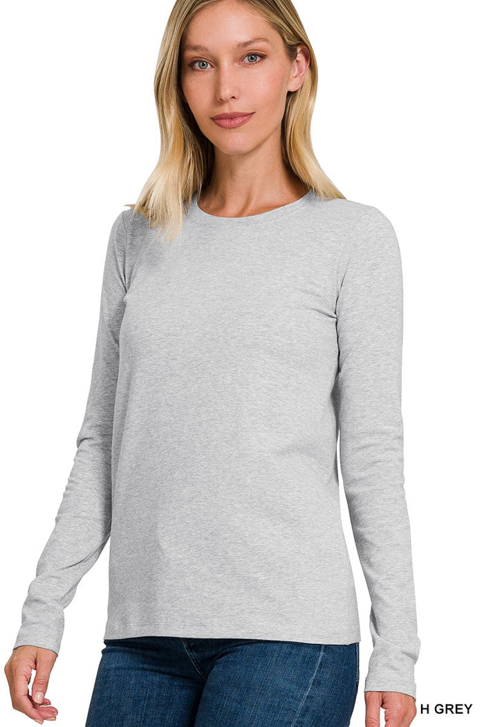 Plus Essential Long Sleeve Tee-Zenana