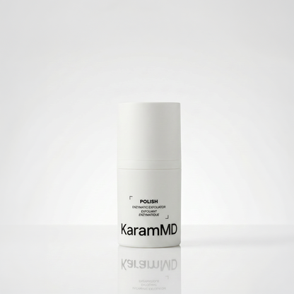 KaramMD Polish exfoliator on a white background