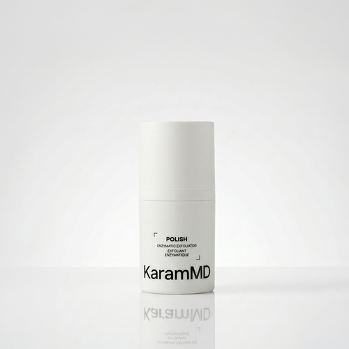 KaramMD Polish exfoliator on a white background