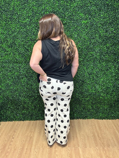Poppy & Pine Polka Dot Denim Pants