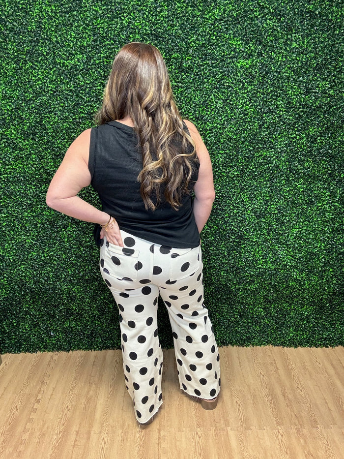 Poppy & Pine Polka Dot Denim Pants