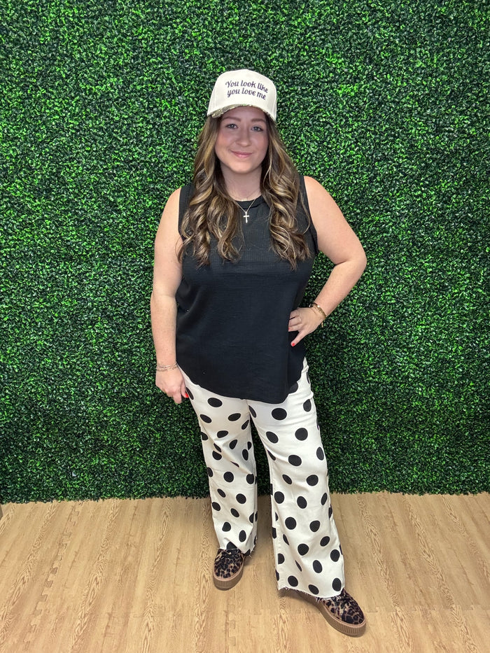 Poppy & Pine Polka Dot Denim Pants