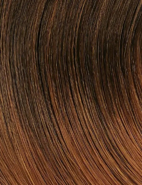 OUTRE afro puff ponytail extension with smooth brown textured hair strands
