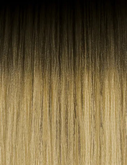OUTRE afro puff ponytail extension with ombre color from dark roots to blonde ends