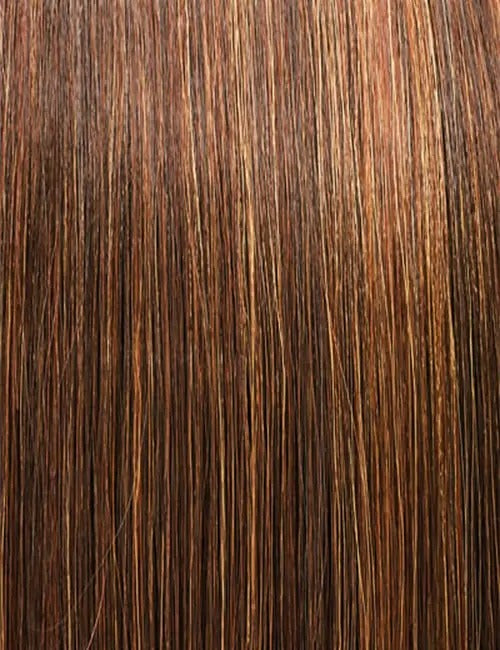 Close-up view of OUTRE Pretty Quick Pony Vanna extension showing smooth brown hair strands