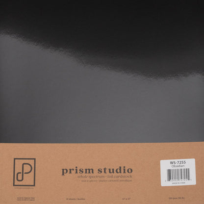 Prism Studio - 12X12 Whole Spectrum Foil Cardstock Pack - Obsidian. Acid & lignin free 12" x 12" 92.3lb (250 gsm) backing Gleaming, lustrous shine! Available at Embellish Away located in Bowmanville Ontario Canada.