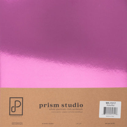 Prism Studio - 12X12 Whole Spectrum Foil Cardstock Pack - Rubellite (15 Sheets). Available at Embellish Away located in Bowmanville Ontario Canada.