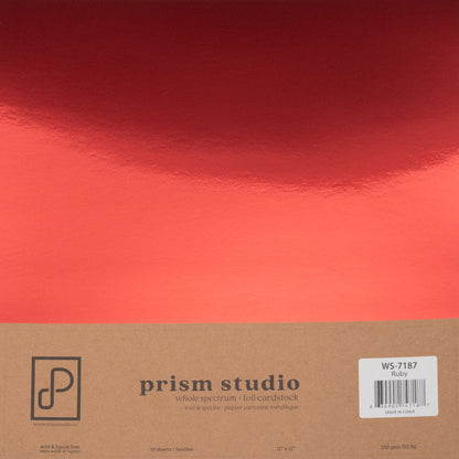 Prism Studio - 12X12 Whole Spectrum Foil Cardstock Pack - Ruby (15 Sheets). Available at Embellish Away located in Bowmanville Ontario Canada.