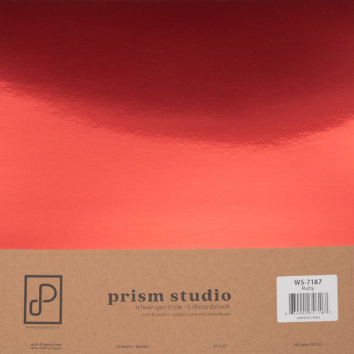 Prism Studio - 12X12 Whole Spectrum Foil Cardstock Pack - Ruby (15 Sheets). Available at Embellish Away located in Bowmanville Ontario Canada.