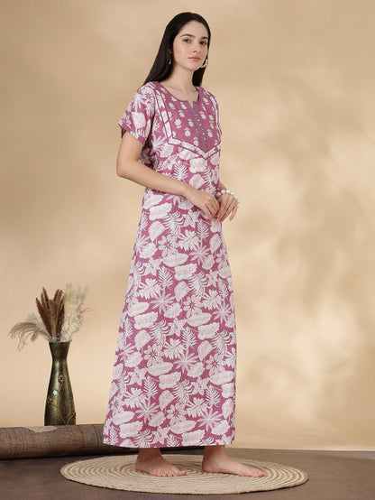 Pure cotton nightwear for summer with pocket