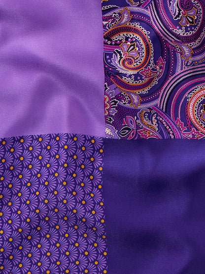 Purple 4-in-1 Silk Pocket Square